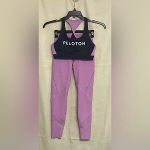 Peloton Pink Leggings S and Pink and Gray Sports Bra M
